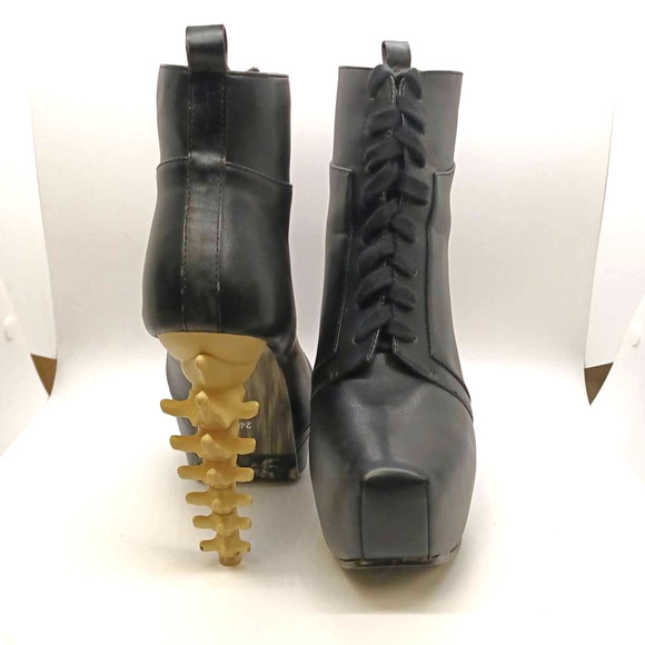 Size 8  Platform Bone High Heel Ankle Boots - Picture 9 of 14